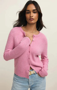 Z Supply Medina Cardigan - Pink Crush-Hand In Pocket