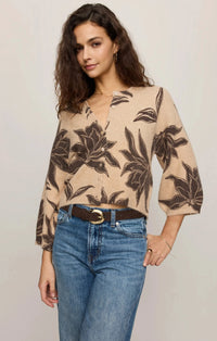 Z Supply Valor Floral Cardigan - Soft Ecru-Hand In Pocket