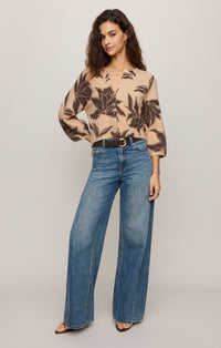 Z Supply Valor Floral Cardigan - Soft Ecru-Hand In Pocket