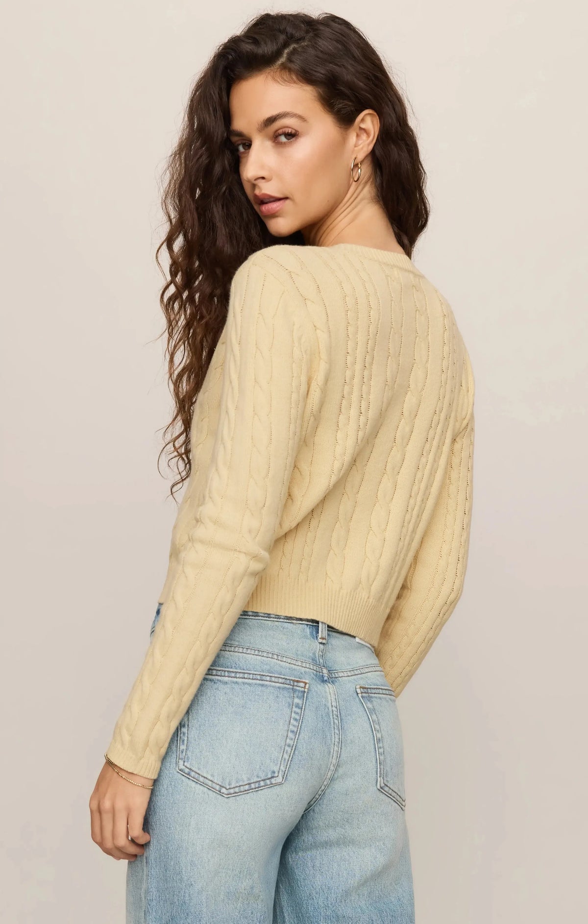 Z Supply Cera Cardigan - Lemon Chiffon-Hand In Pocket