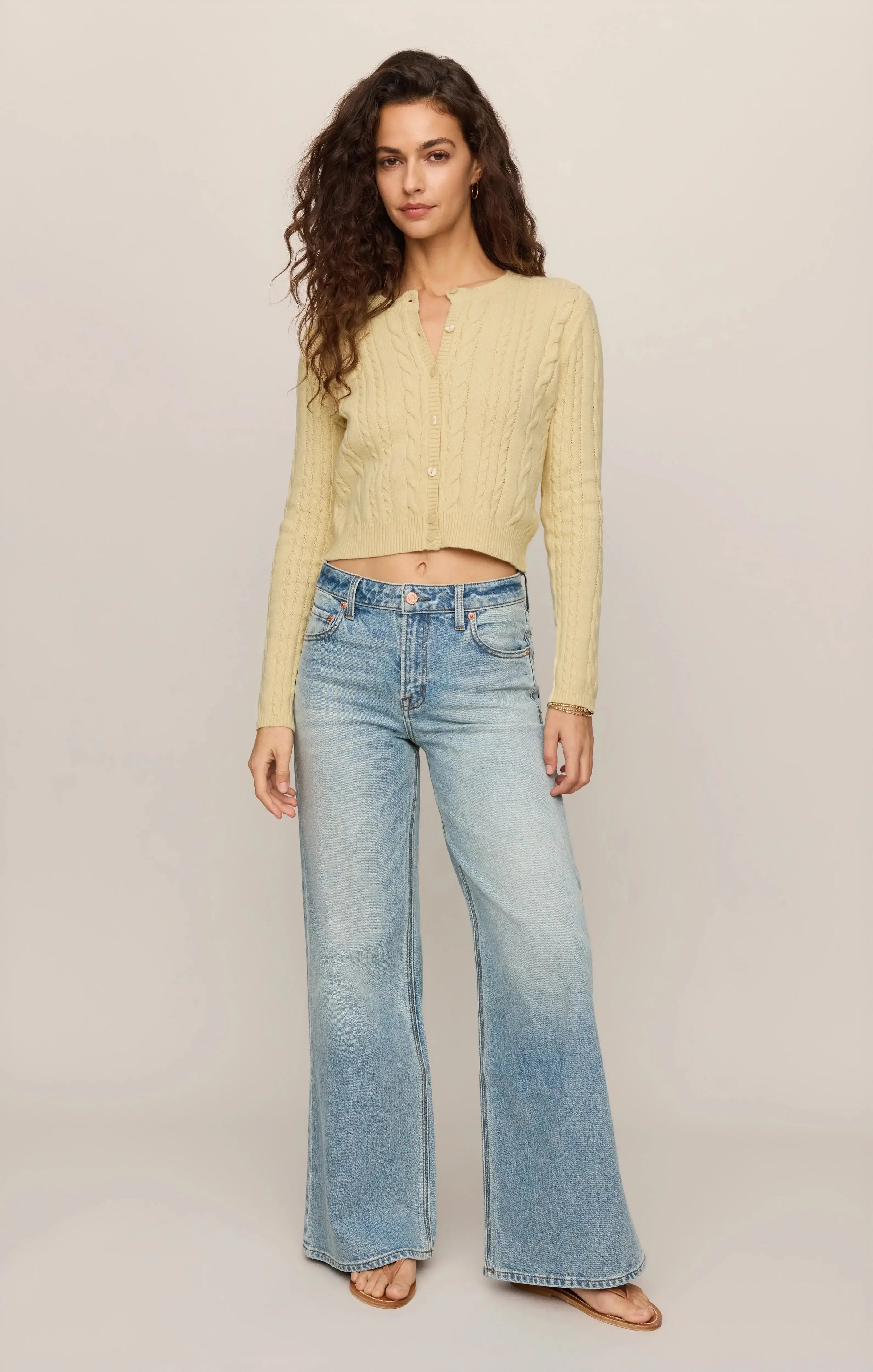 Z Supply Cera Cardigan - Lemon Chiffon-Hand In Pocket
