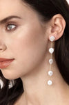 Falling Pearl and Crystal Dotted Earrings-Hand In Pocket