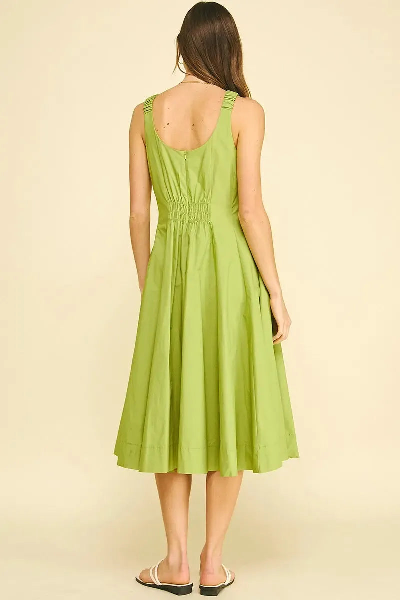 Margot Midi Dress - Matcha-Hand In Pocket