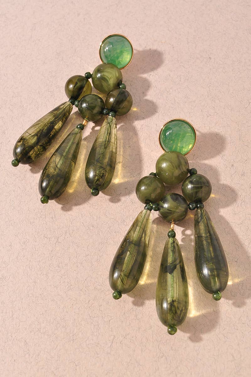 Seraphina Teardrop Earrings: Olive