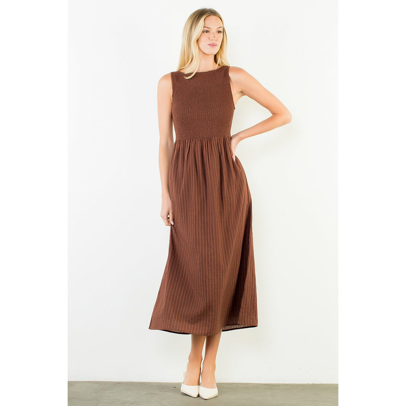 THML Madeline Dress - Brown-Hand In Pocket