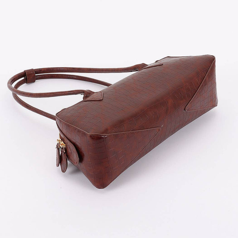 Croc Embossed Barrel Bag-Hand In Pocket
