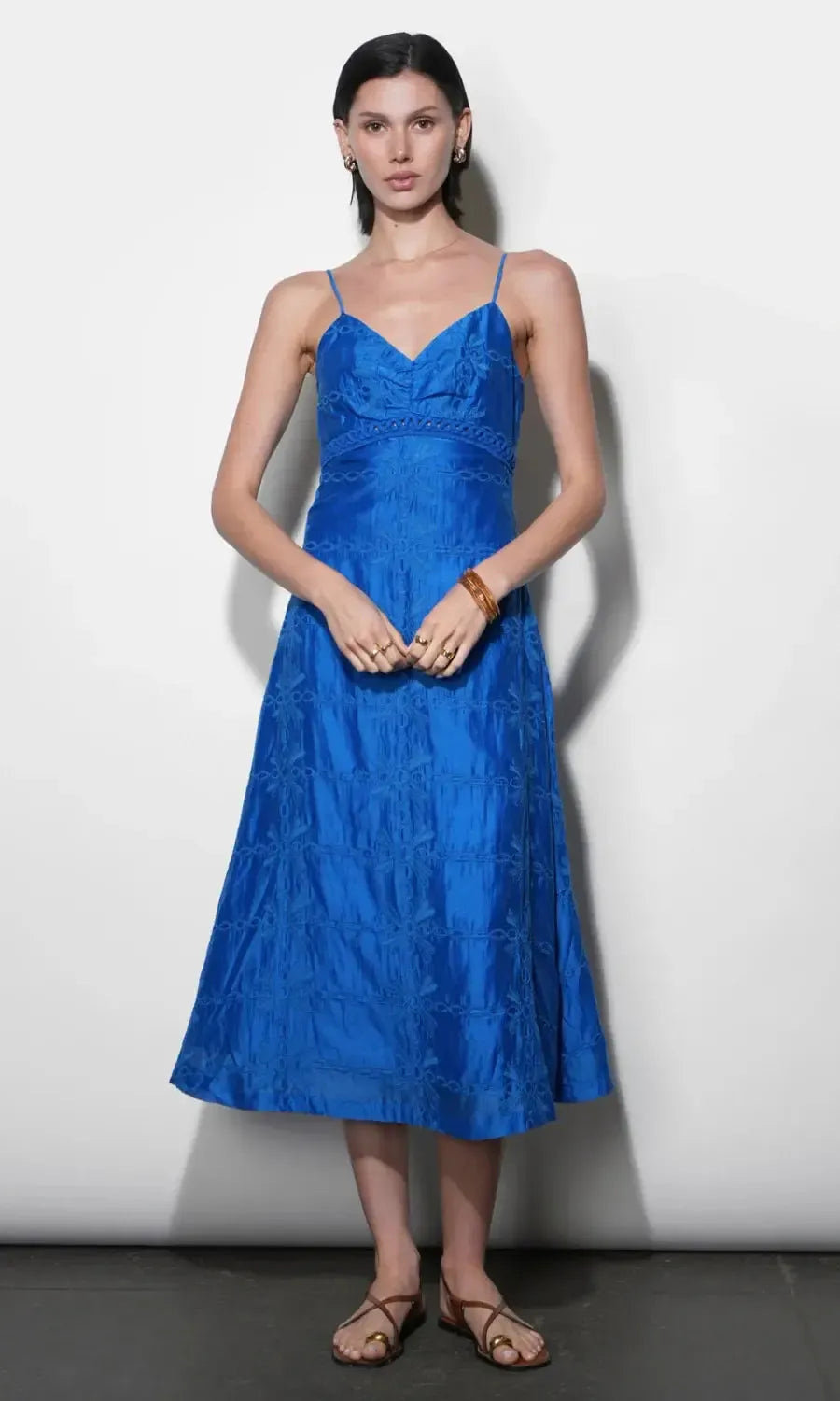 Greylin Abigail Midi Dress - Jelly Blue-Hand In Pocket