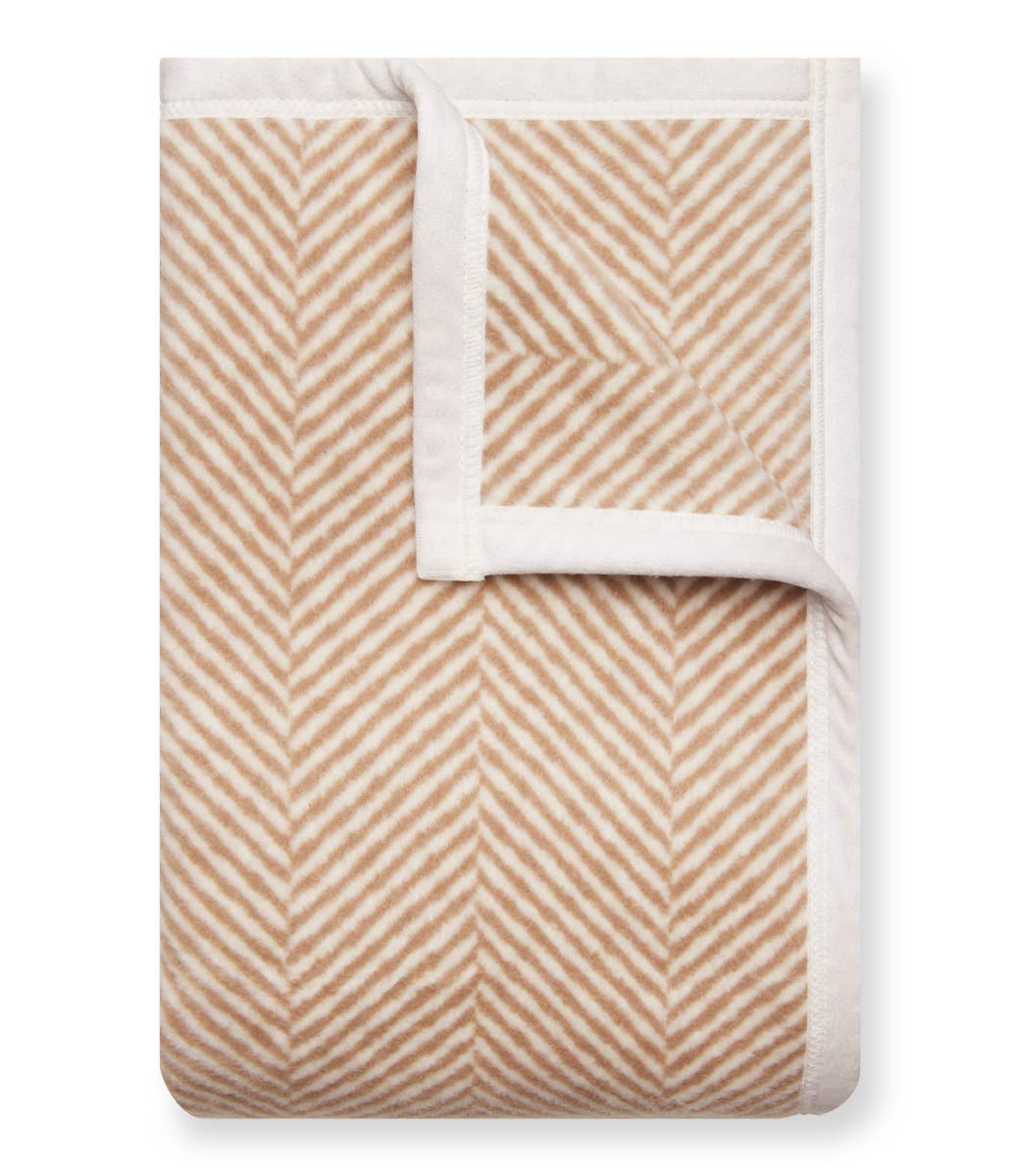 Harborview Herringbone Tan Blanket: Original-Hand In Pocket