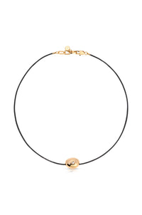 Polished Pebble Leather Pendant Necklace: 18k Gold Plated / One Size-Hand In Pocket