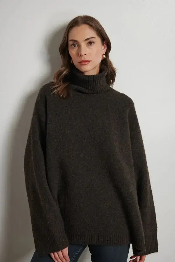 Line Mavis Sweater- Mocha-Hand In Pocket