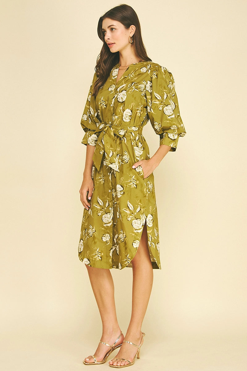 Jane Dress - Golden Olive