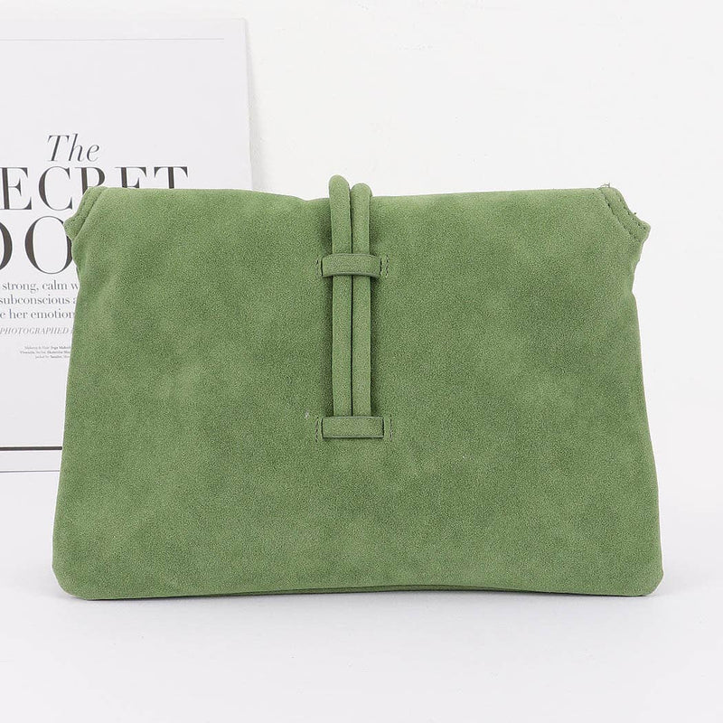 Boston Suede Crossbody bag: Green-Hand In Pocket
