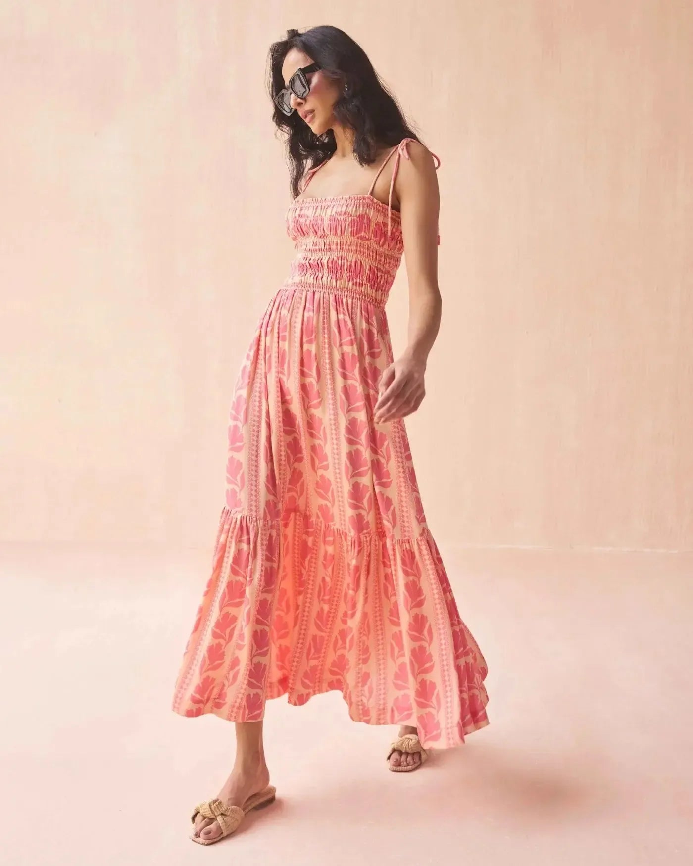 Omika Adley Maxi Dress - Lara Flamingo-Hand In Pocket