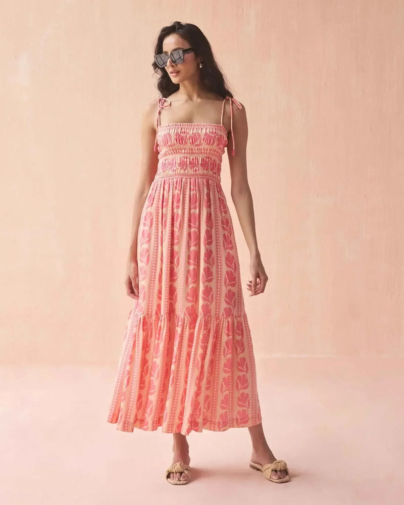 Omika Adley Maxi Dress - Lara Flamingo-Hand In Pocket