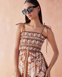 Omika Adley Maxi Dress- Marla Cardamom-Hand In Pocket