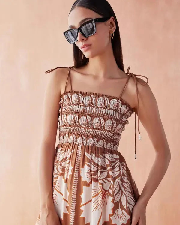 Omika Adley Maxi Dress- Marla Cardamom-Hand In Pocket