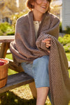 Harborview Herringbone Chocolate Blanket: Original