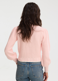 Allison Heart Piper Cardigan -Light Pink-Hand In Pocket
