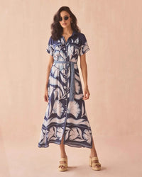 Omika Amira Shirtdress - Adelaide Mariner-Hand In Pocket
