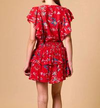 Cleobella Arden Mini Skirt- Fiore Rosso-Hand In Pocket