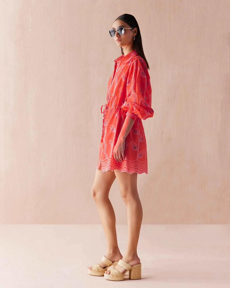 Omika Aria Mini Dress- Vani Papaya