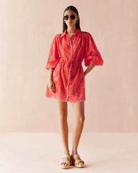 Omika Aria Mini Dress- Vani Papaya