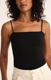 Z Supply Lane Luxe Bodysuit- Black-Hand In Pocket