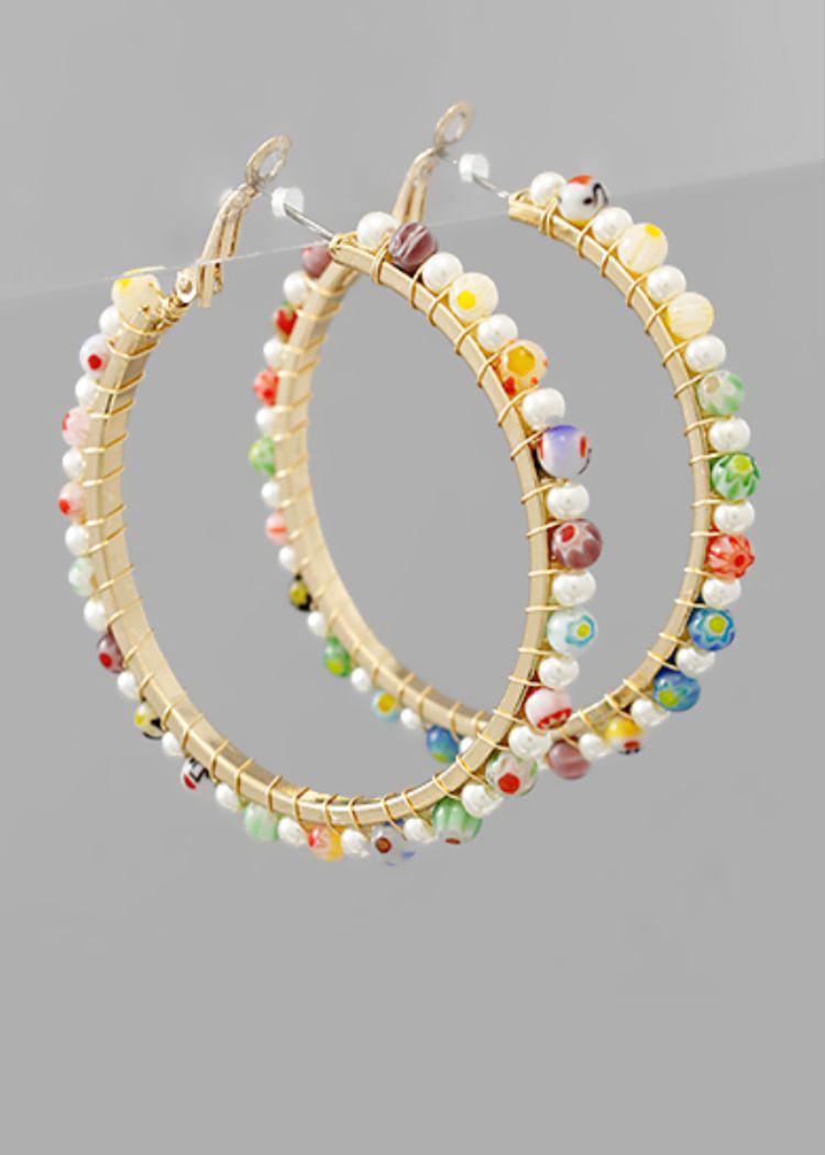Azora beaded Hoops-Hand In Pocket