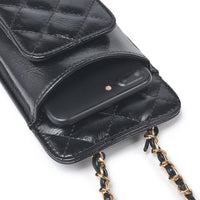 Brianna Cell Phone Crossbody - Polished Black-Hand In Pocket