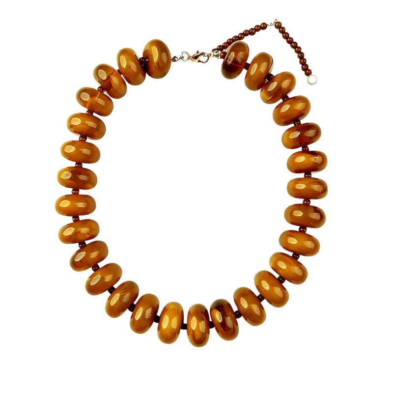 Bailey Chunky Beaded Necklace - Tortoise-Hand In Pocket