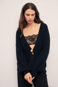 MINKPINK Jette Jewel Cardigan - Black-Hand In Pocket