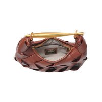 Ursula Woven Crossbody: Espresso-Hand In Pocket