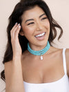 Marina Layers Turquoise Necklace: Turquoise and Freshwater Pearl / One Size-Hand In Pocket