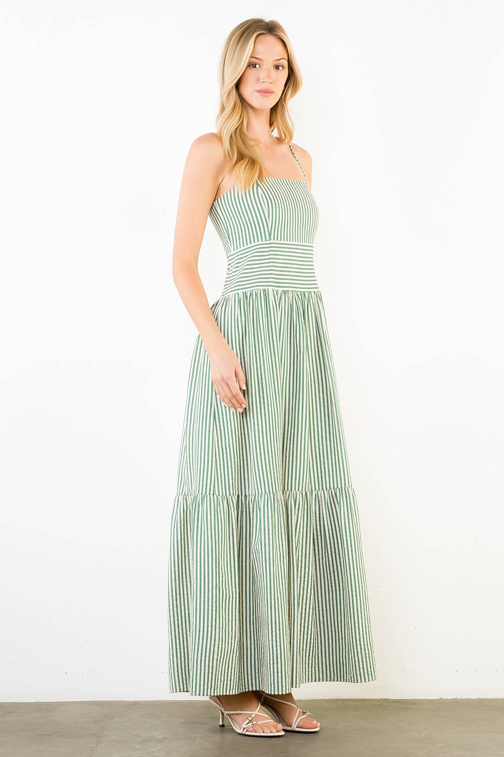 THML Maisie Dress - Green-Hand In Pocket