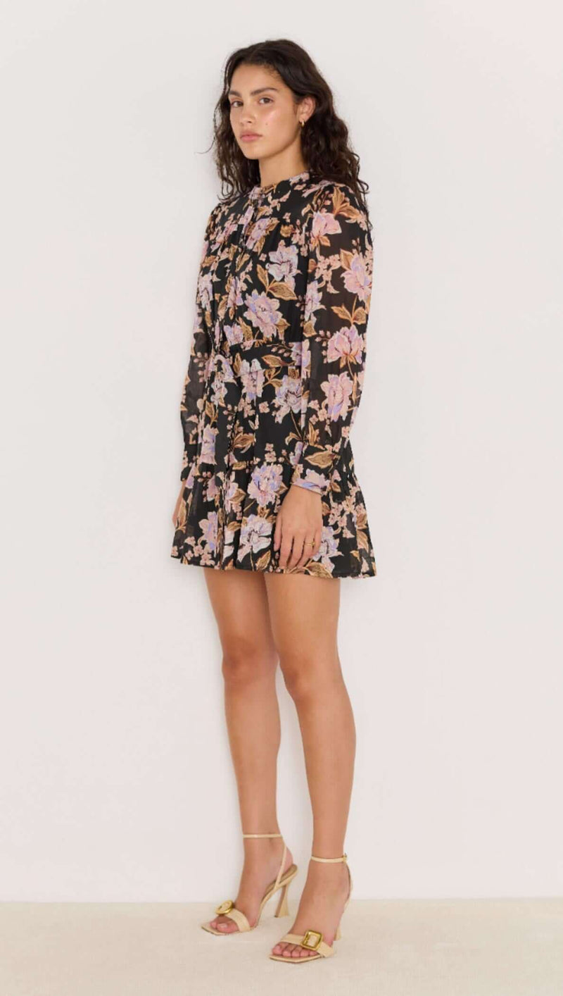 MINKPINK Willow Belted Mini Dress- Floral-Hand In Pocket