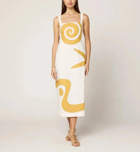 Cleobella Brie Midi Dress- Ivory-Hand In Pocket