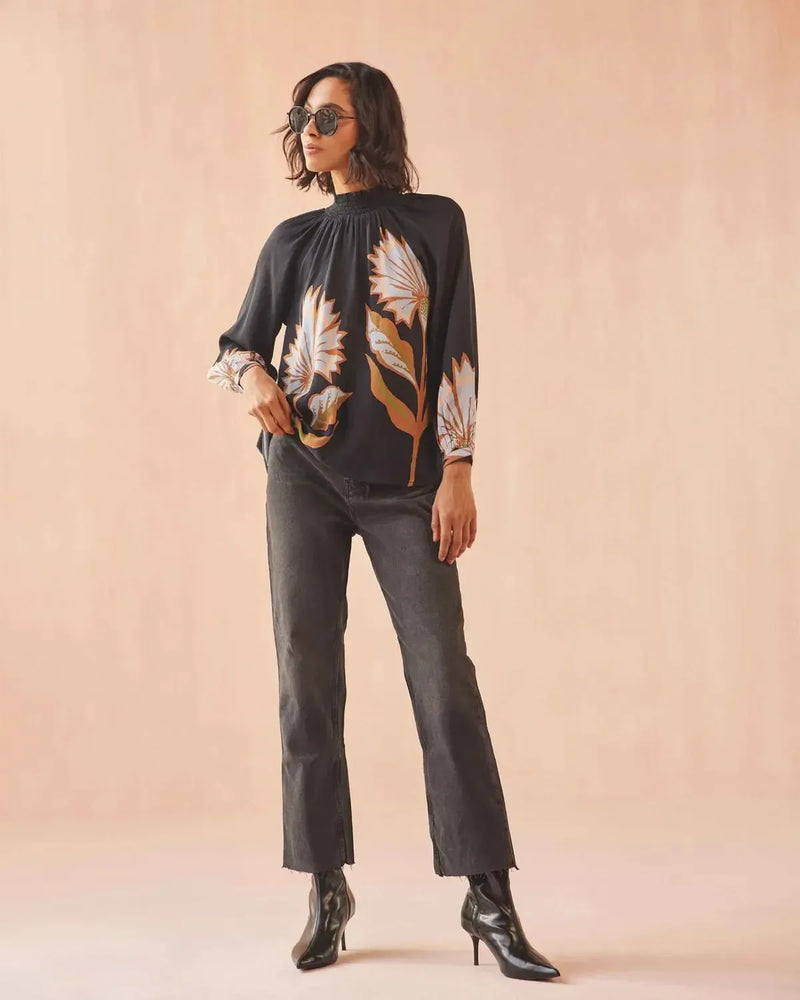 Omika Brooke Blouse - Mattia Obsidian-Hand In Pocket