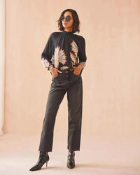 Omika Brooke Blouse - Mattia Obsidian-Hand In Pocket