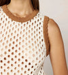 Cleobella Bronwyn Sweater Top- Ivory/Brown-Hand In Pocket