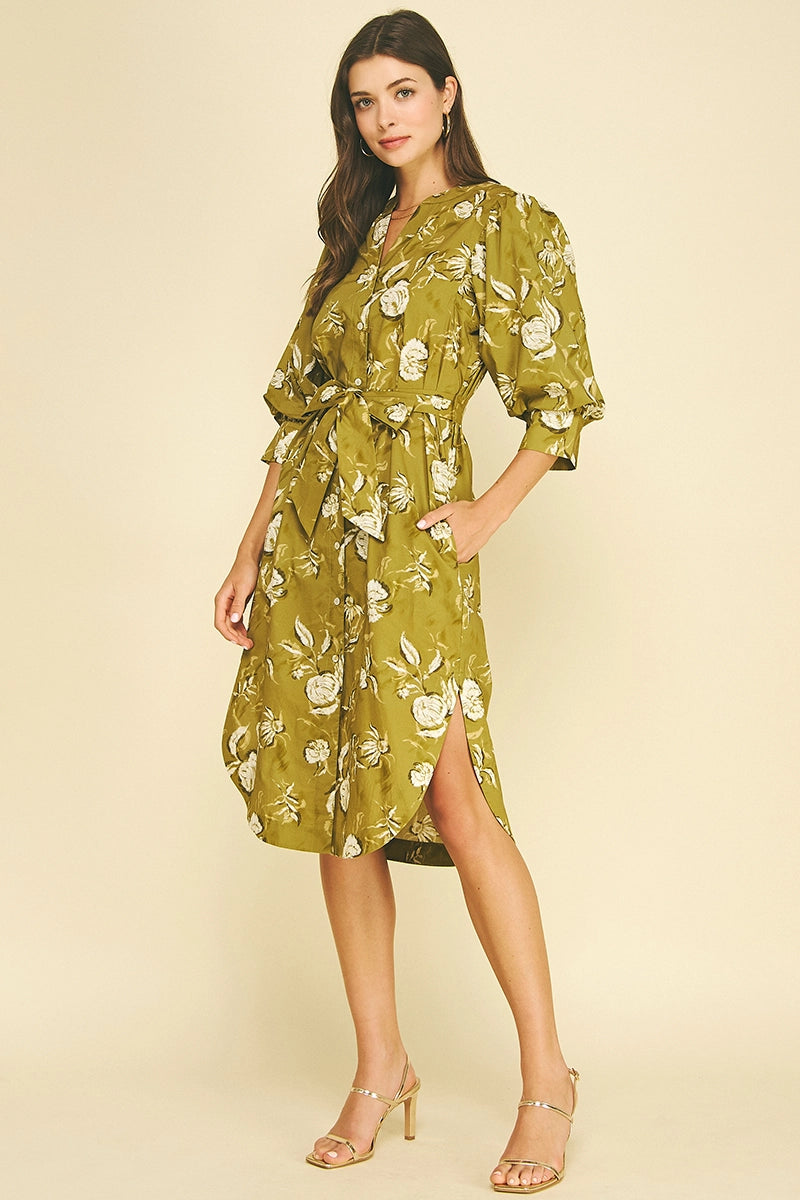 Jane Dress - Golden Olive