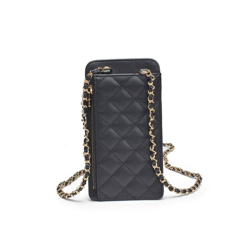 Brianna Cell Phone Crossbody: Black-Hand In Pocket