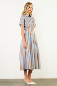 THML Cora Striped Maxi Dress- Blue-Hand In Pocket