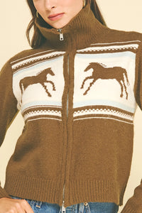 Fina Pony Cardigan - Brown
