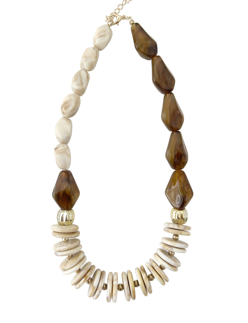 Linken Beaded Necklace - Neutral-Hand In Pocket