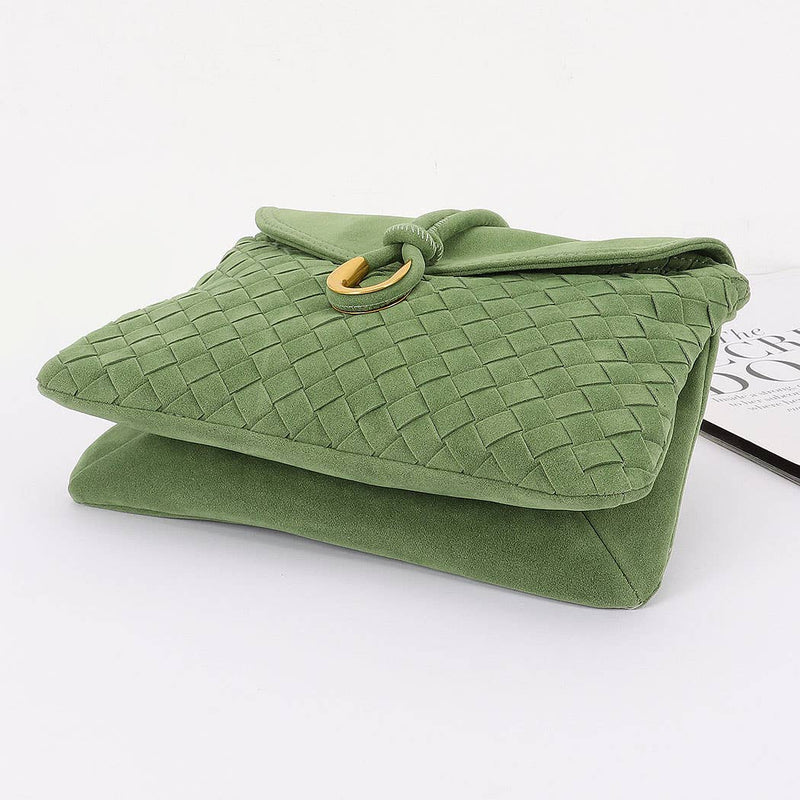 Boston Suede Crossbody bag: Green-Hand In Pocket