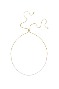 Clear Crystal Tennis Necklace with 18k Gold Plating / One Size