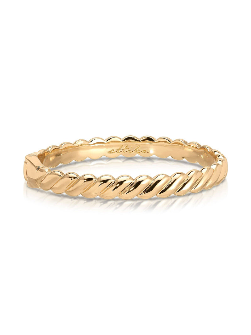 Twisted Stacking Bangle: 18k Gold Plated / One Size-Hand In Pocket