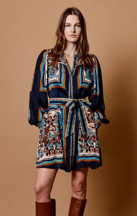 Cleobella Charisma Mini Dress - Black Floral Anise Print