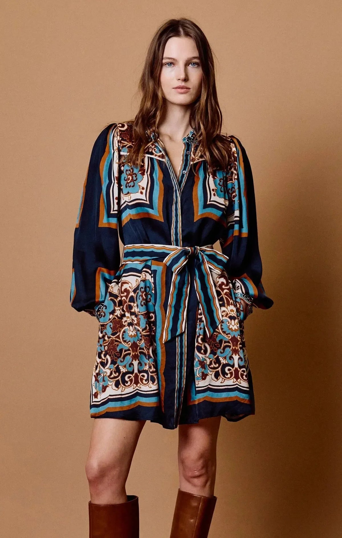 Cleobella Charisma Mini Dress - Black Floral Anise Print