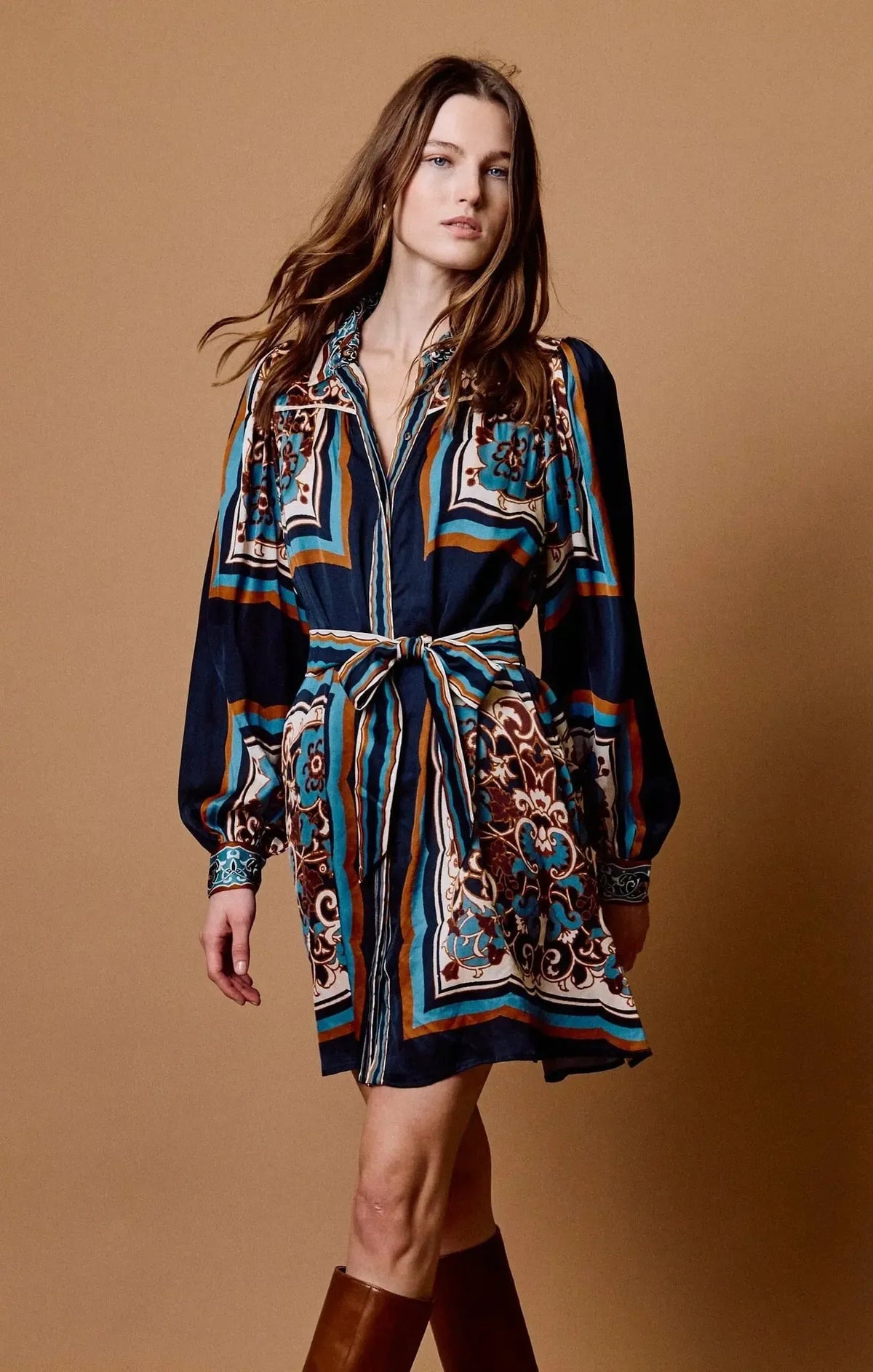 Cleobella Charisma Mini Dress - Black Floral Anise Print